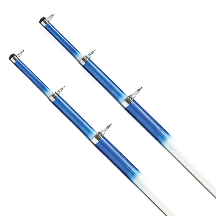 Tigress 15 Telescoping Fiberglass Outrigger Poles - 1-1/8" O.D. - White/Blue - Pair [88200]