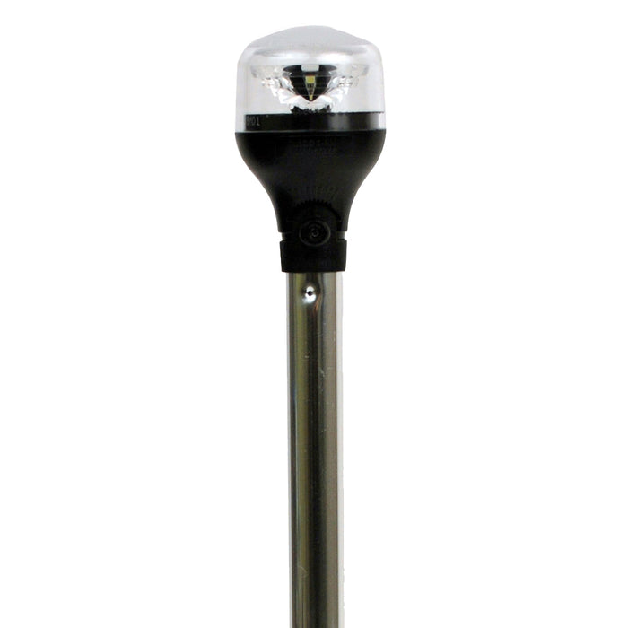 Attwood LightArmor All-Around Light - 12" Aluminum Pole - Black Vertical Composite Base w/Adapter [5557-PV12A7]