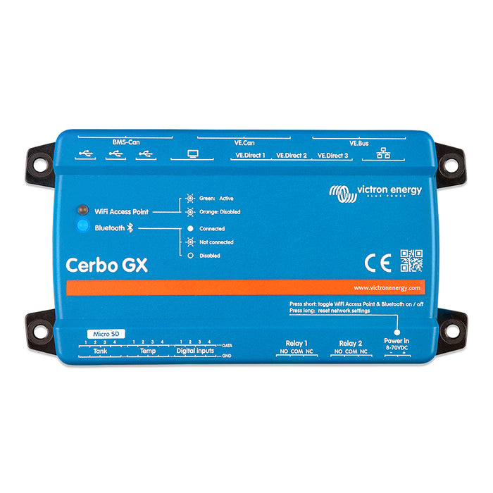 Victron Cerbo GX Communications Center w/ BMS-CAN Port, Tank Level Inputs, Digital Inputs, and Temperature Sense [BPP900450100]