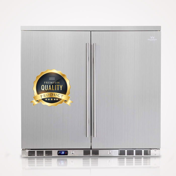 KingsBottle 36 Inch Outdoor Beverage Refrigerator 2 Door For Home