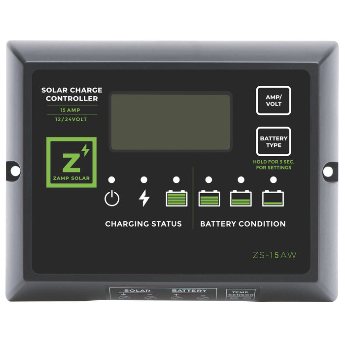 Zamp Solar 15-Amp 5-Stage PWM Charge Controller